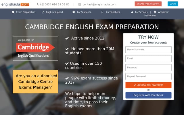 Screenshot of englishaula.com