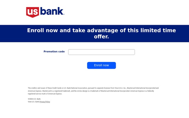 Screenshot of usbankcardoffers.com