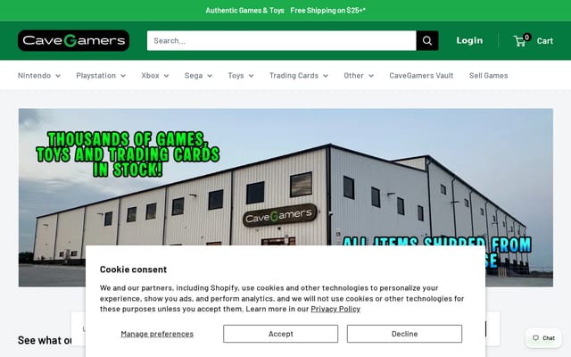Screenshot of cavegamers.com