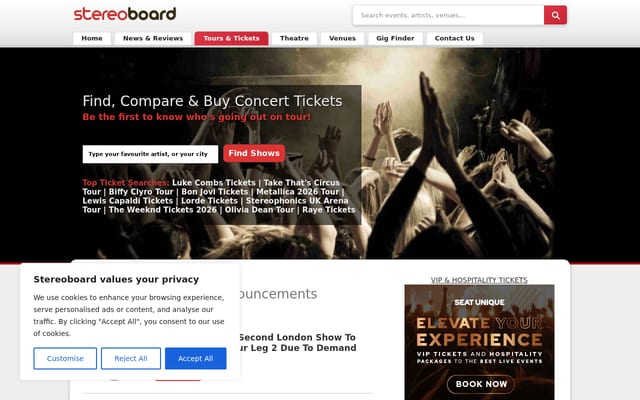 Screenshot of stereoboard.com