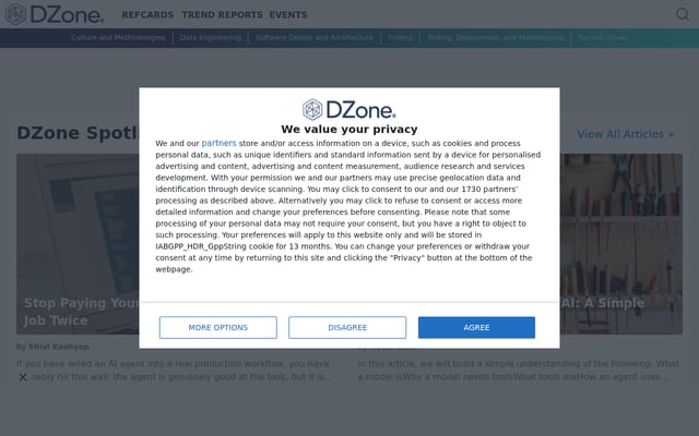 Screenshot of dzone.com