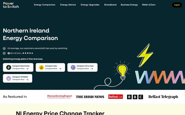 Screenshot of powertoswitch.co.uk
