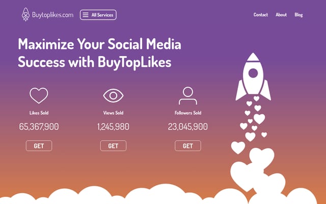 Screenshot of buytoplikes.com