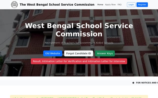 Screenshot of westbengalssc.com