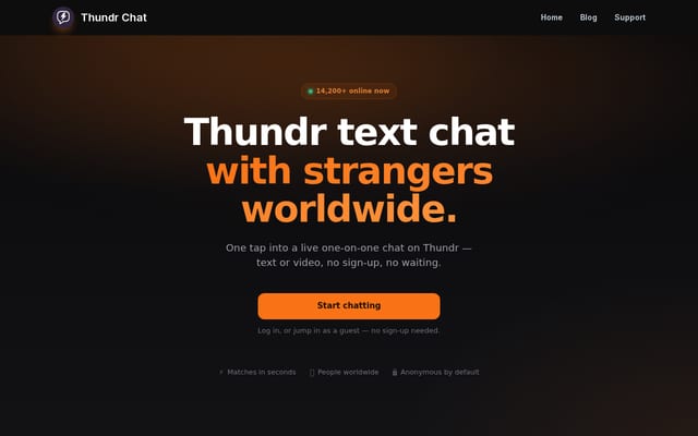 Screenshot of thundr.cc