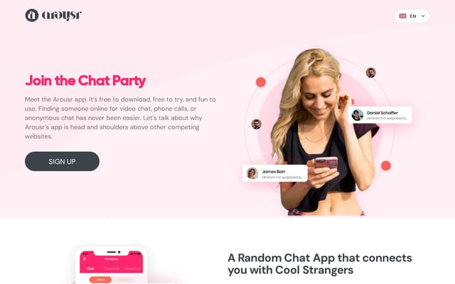 Screenshot of arousr.chat