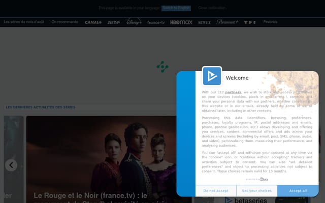 Screenshot of betaseries.com