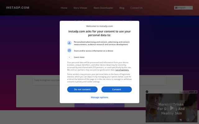 Screenshot of instadp.com