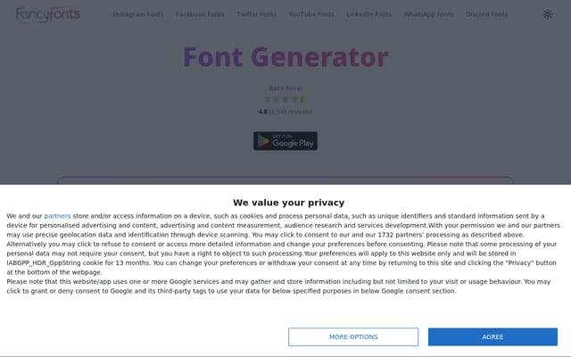 Screenshot of fancyfonts.top