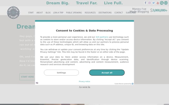 Screenshot of onestep4ward.com