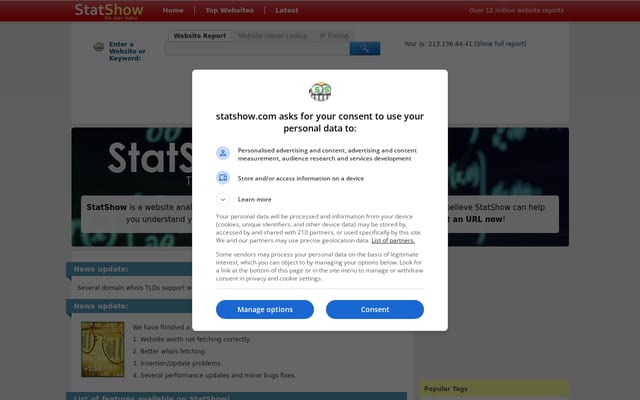 Screenshot of statshow.com