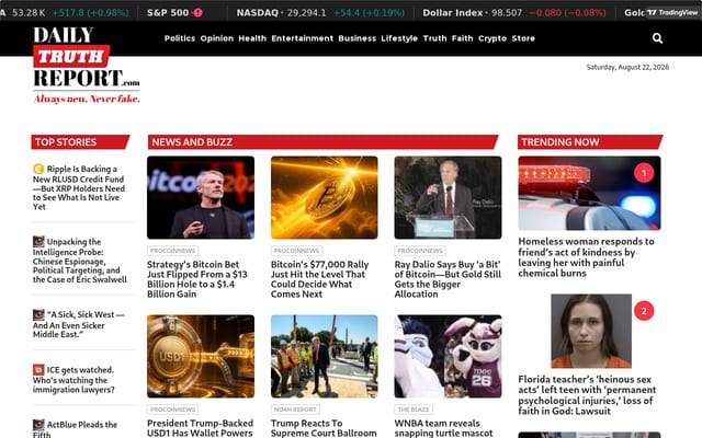 Screenshot of dailytruthreport.com