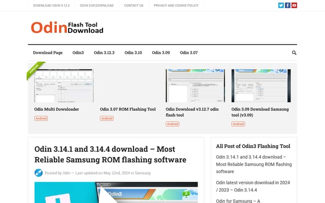 Screenshot of odin3download.com