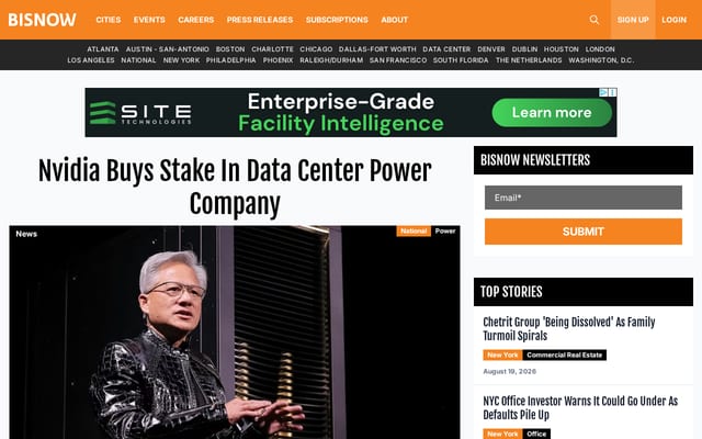 Screenshot of bisnow.com