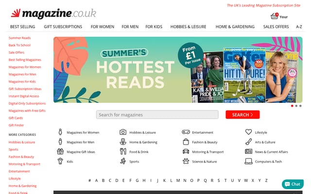 Screenshot of magazine.co.uk