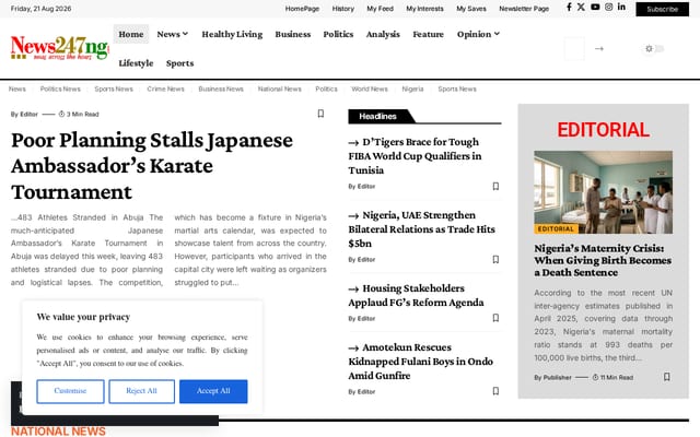 Screenshot of news247ng.com