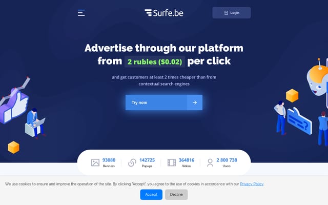 Screenshot of surfe.be