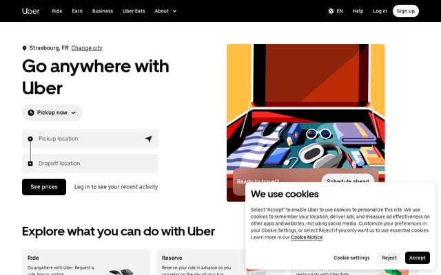 Screenshot of uber.com