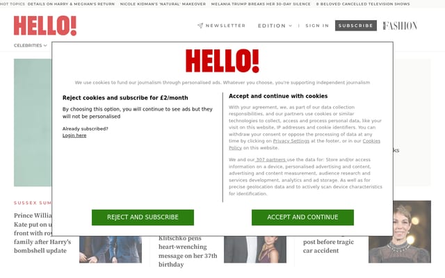 Screenshot of hellomagazine.com