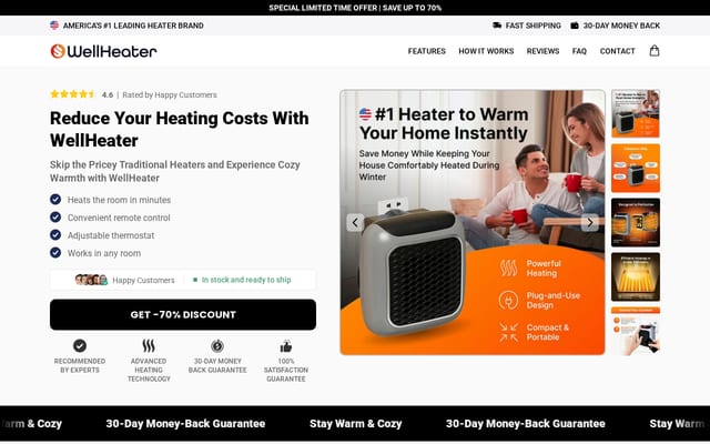 Screenshot of wellheater.com