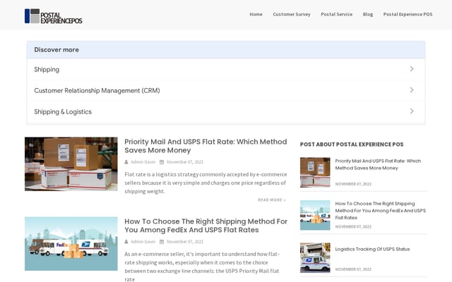 Screenshot of postal-experience-pos.com