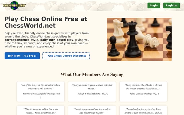 Screenshot of chessworld.net