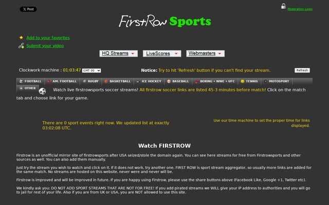 Screenshot of firstsrows.net