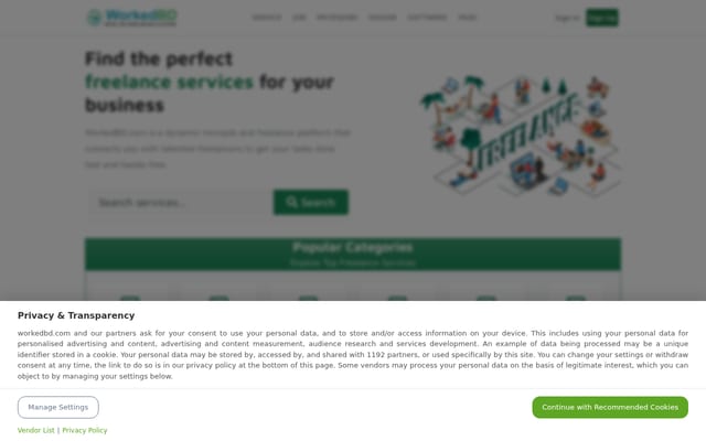 Screenshot of workedbd.com