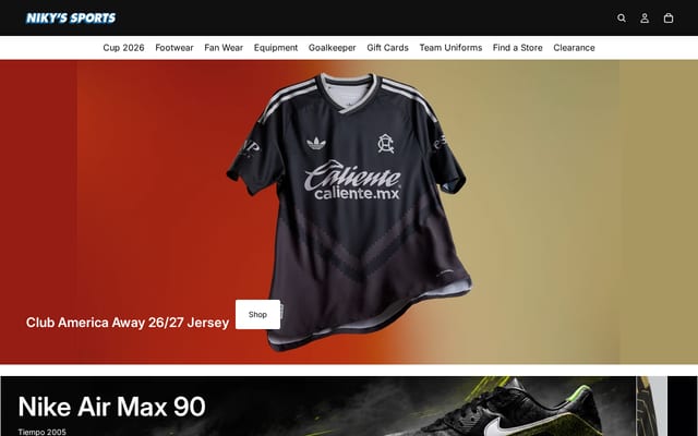 Screenshot of nikys-sports.com