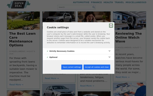 Screenshot of superdealdiscovery.com