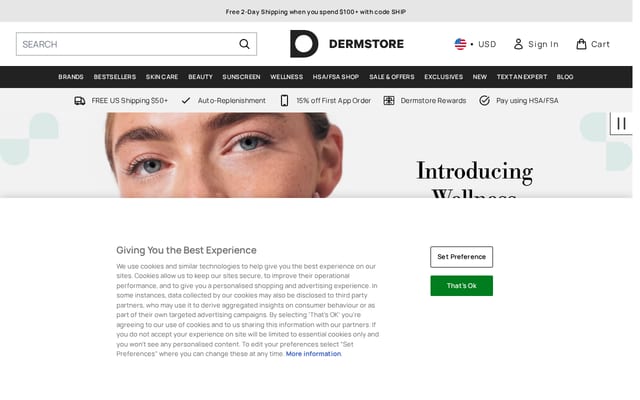 Screenshot of dermstore.com