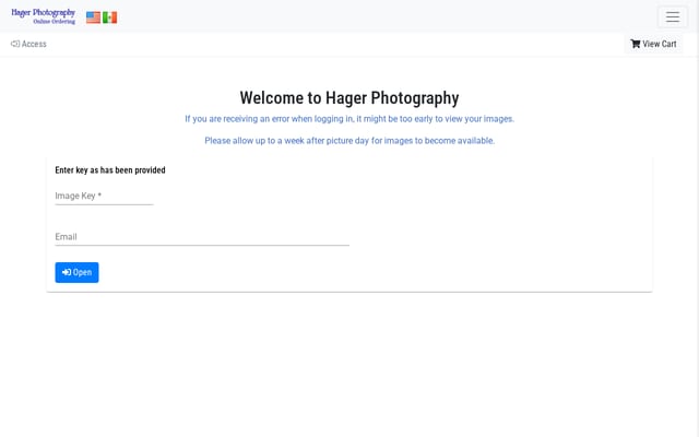 Screenshot of hagerphotosd.com