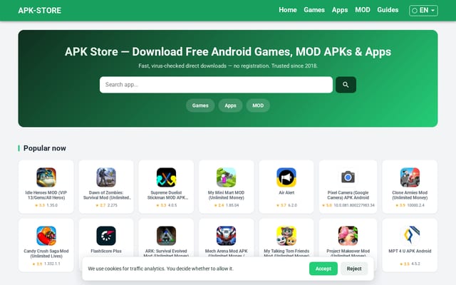 Screenshot of apk-store.org