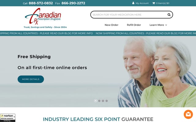 Screenshot of canadianprescriptiondrugstore.com