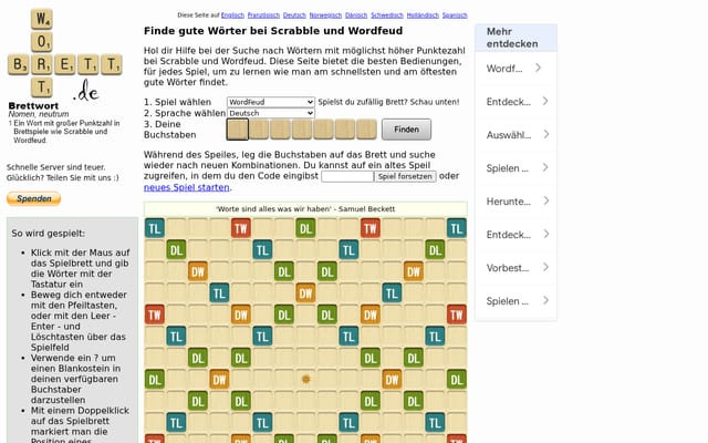Screenshot of brettwort.de