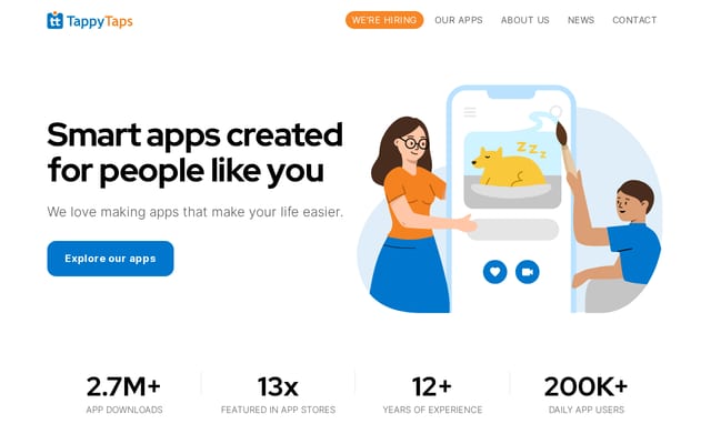 Screenshot of tappytaps.com