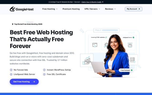 Screenshot of googiehost.com