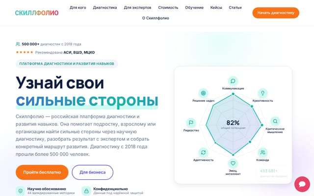 Screenshot of skillfolio.ru