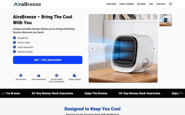 Screenshot of airabreeze.com
