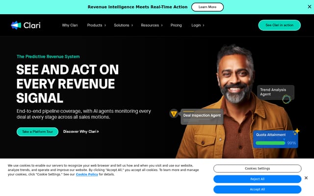 Screenshot of clari.com