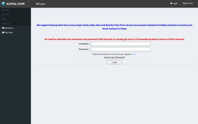 Screenshot of xufile.com