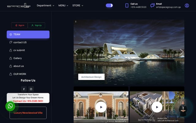 Screenshot of spacegroup.com.qa