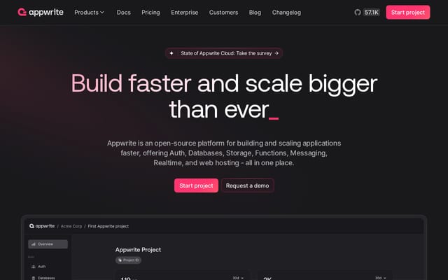 Screenshot of appwrite.io
