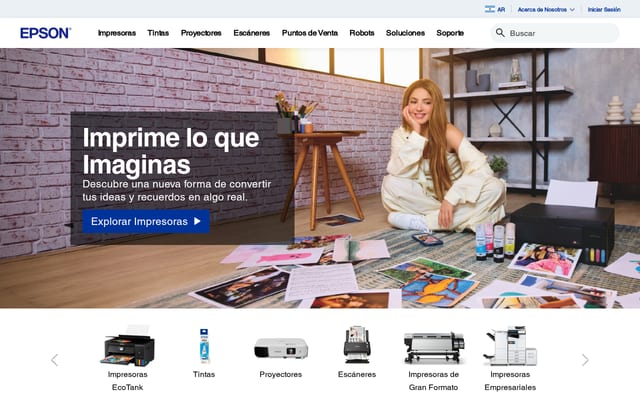 Screenshot of epson.com.ar