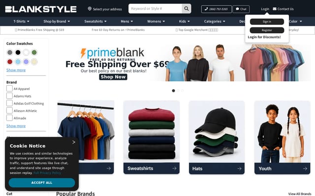 Screenshot of blankstyle.com