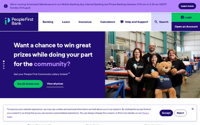 Screenshot of peopleschoicecu.com.au