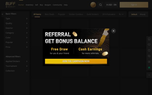 Screenshot of buff.market