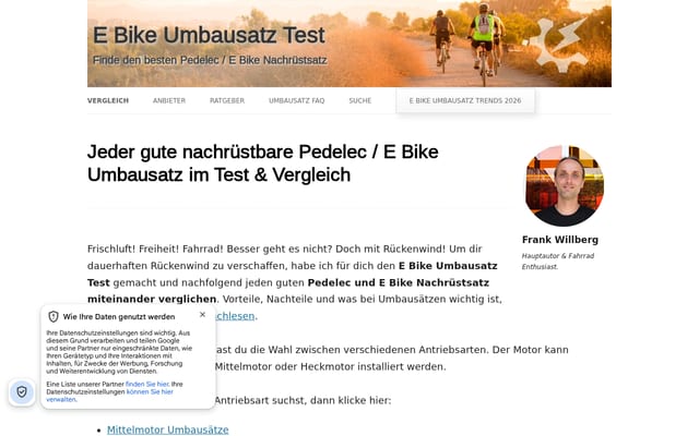 Screenshot of e-bike-umbausatz-test.de