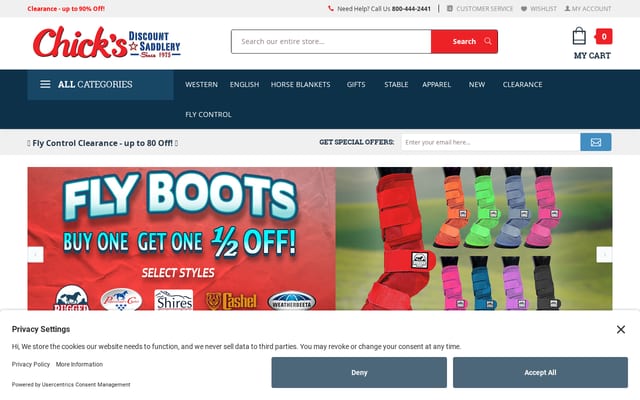 Screenshot of chicksaddlery.com