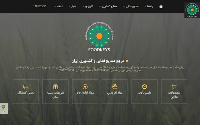 Screenshot of foodkeys.com